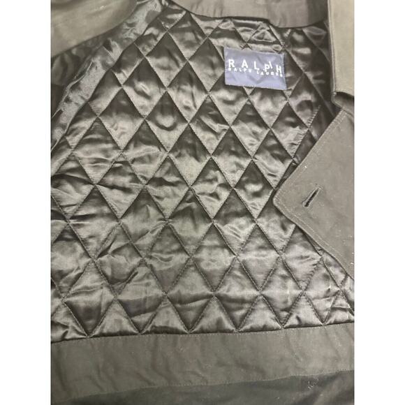 Ralph Lauren Blue Label Vintage Double-Breasted Unisex Trench Coat EUC Black 40R - Picture 9 of 10